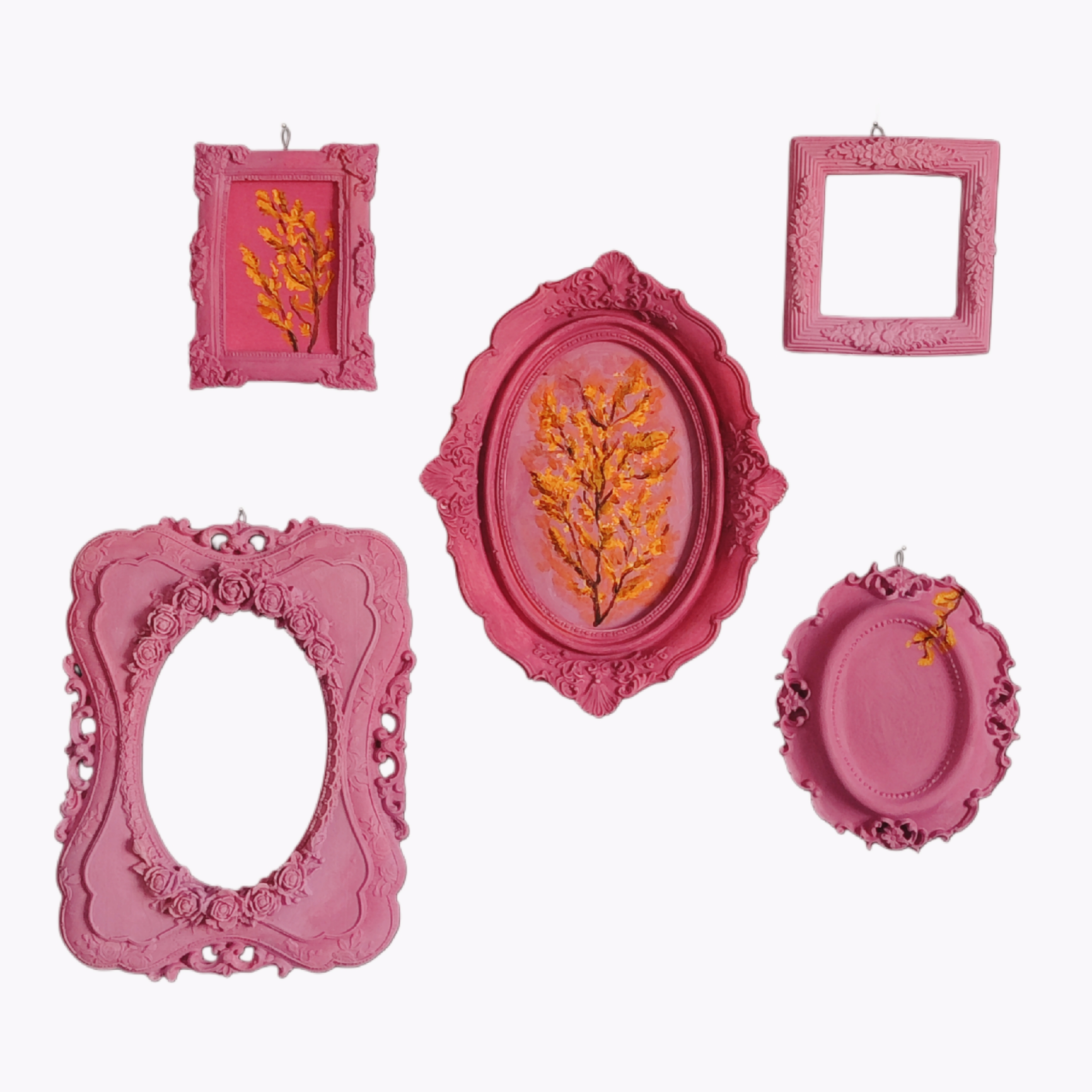 مجموعه قاب Garden Pink رنگ روغن