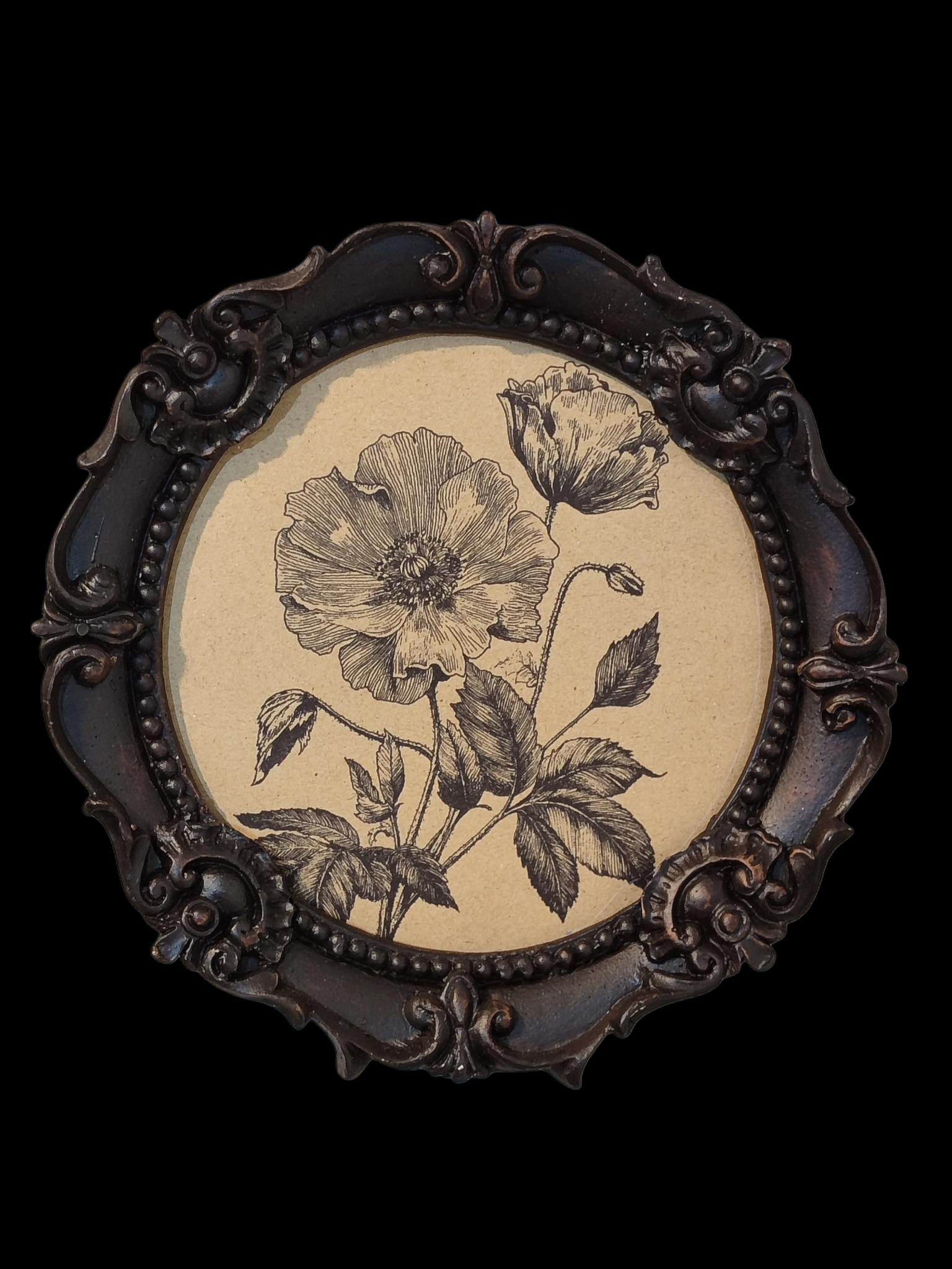 قاب طرح چوب گل Vintage 02
