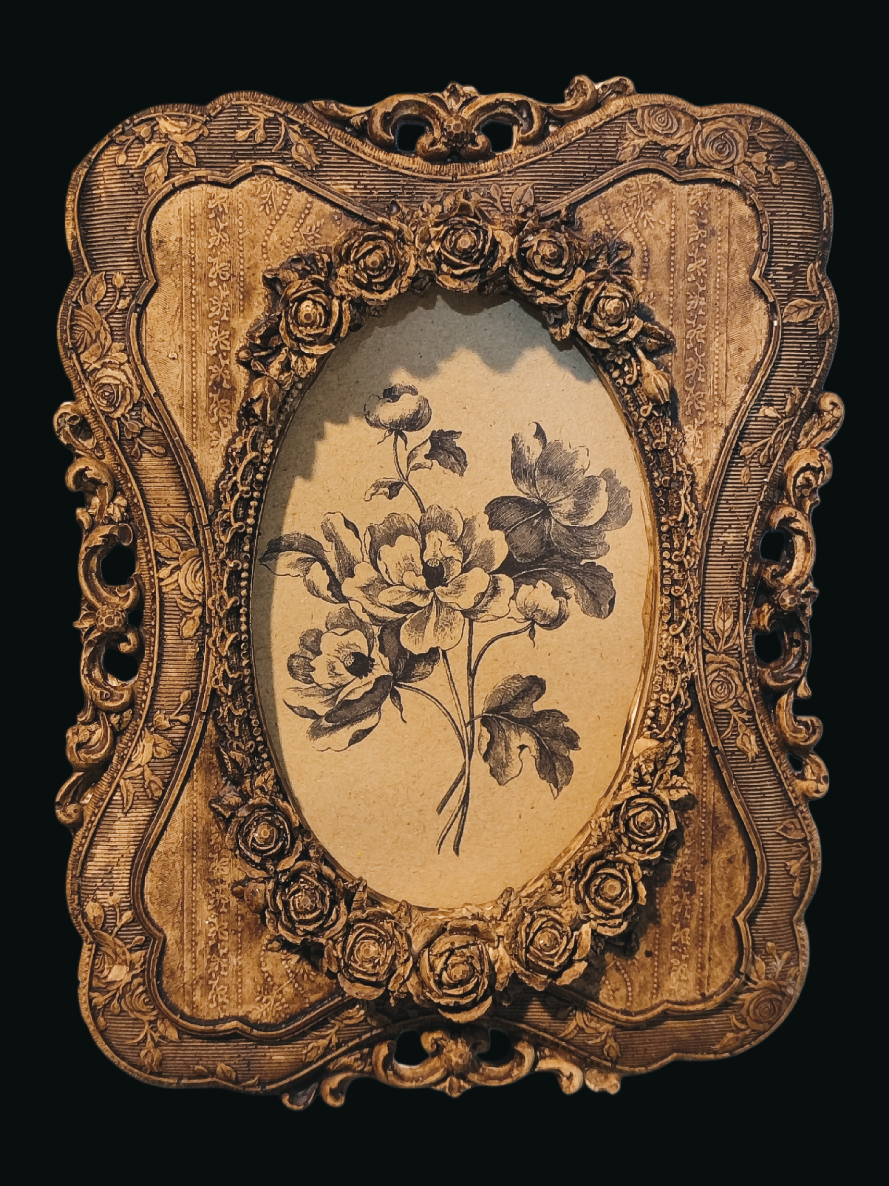 قاب طرح چوب گل Vintage 08